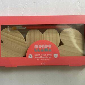 Mondo Llama Paint Your Own Hearts Kit 3 Hearts NIB